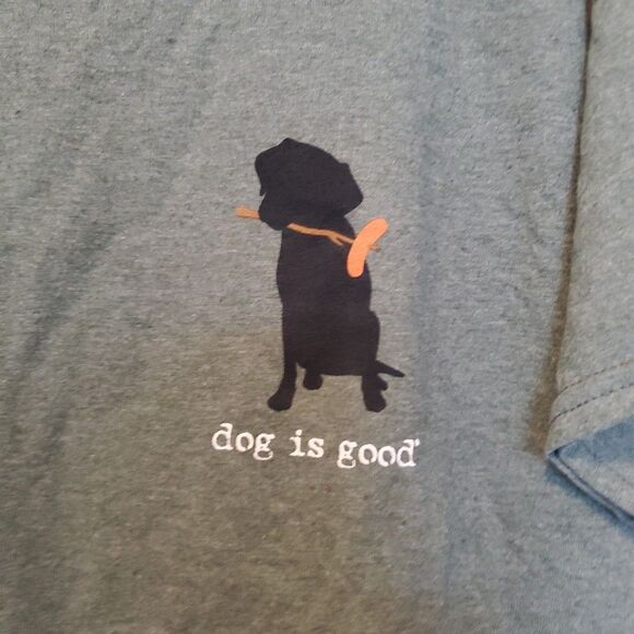 Dog is Good T-Shirt Mens Size M Medium Green "Never Camp Alone" 100% Cotton - Picture 15 of 16